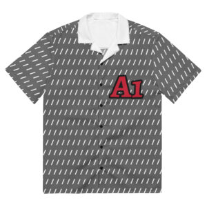 A1 button up shirt red logo