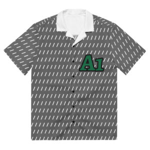 A1 button up shirt green logo