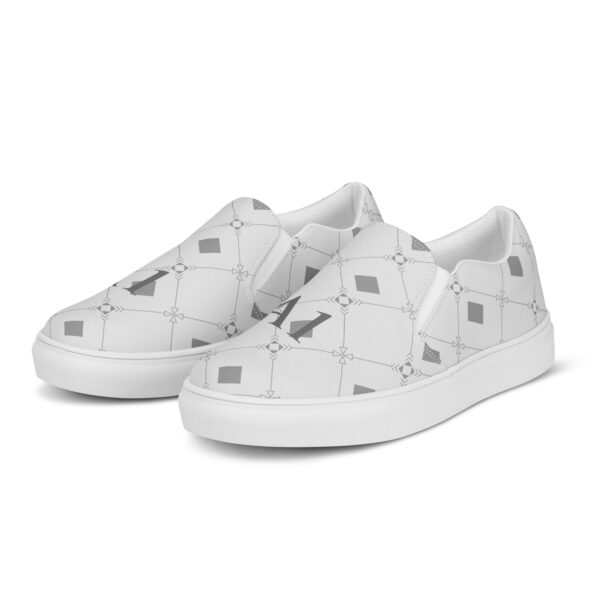 Men’s Light Grey/White Slip on shoes - Image 2